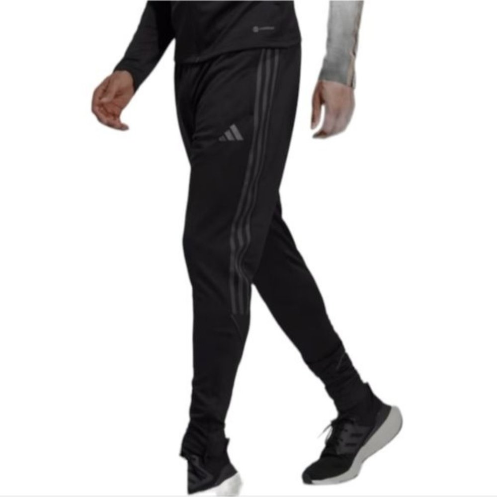 Adidas Pants Sweats Pants Track Running Joggers Black Gray Youth Large